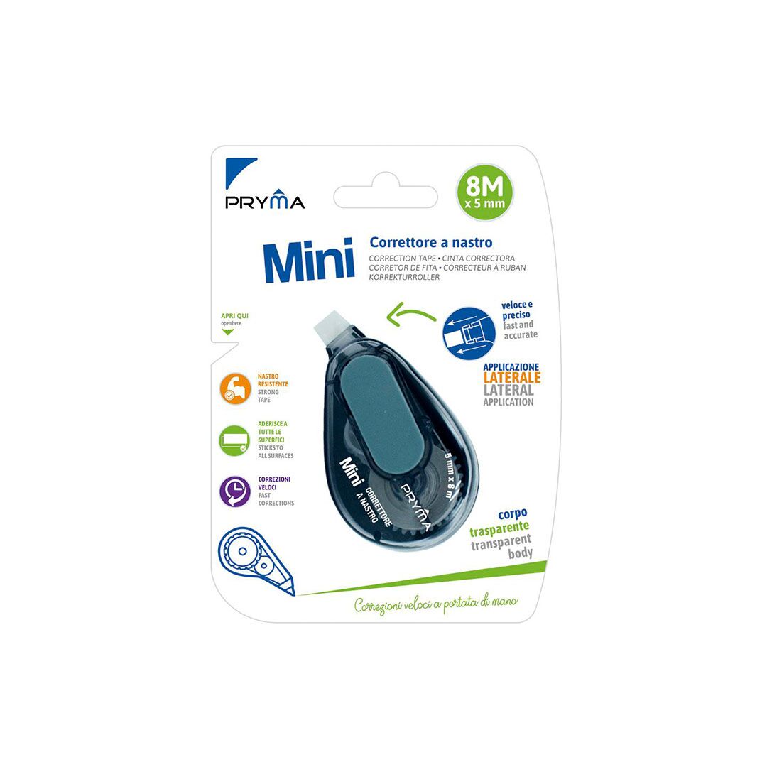 PRYMA CORRETT. NASTRO MINI S/TOUCH 5MMX8M NERO BL.