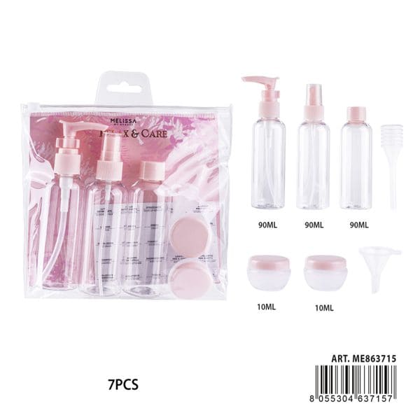 MELISSA BOTTIGLIE VIAGGIO PLASTICA 7PZ