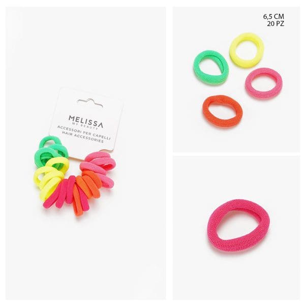 MELISSA ELASTICO CAPELLI 6.5CM 20PZ FLUO