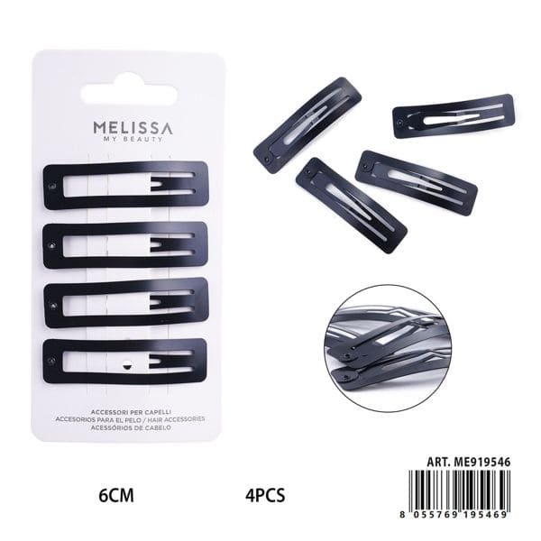 MELISSA CLIP CAPELLI RETTANGOLARI 6CM 4PZ